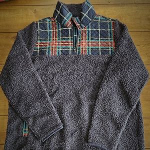 Vera Bradley Teddy Fleece Pullover Tartan Plaid Size Large EUC